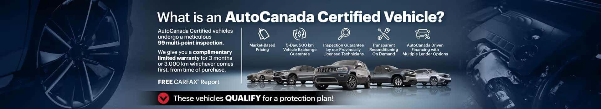AutoCanada Certified Vehicles offer 99-point inspections, warranty, market-based pricing, and financing options.