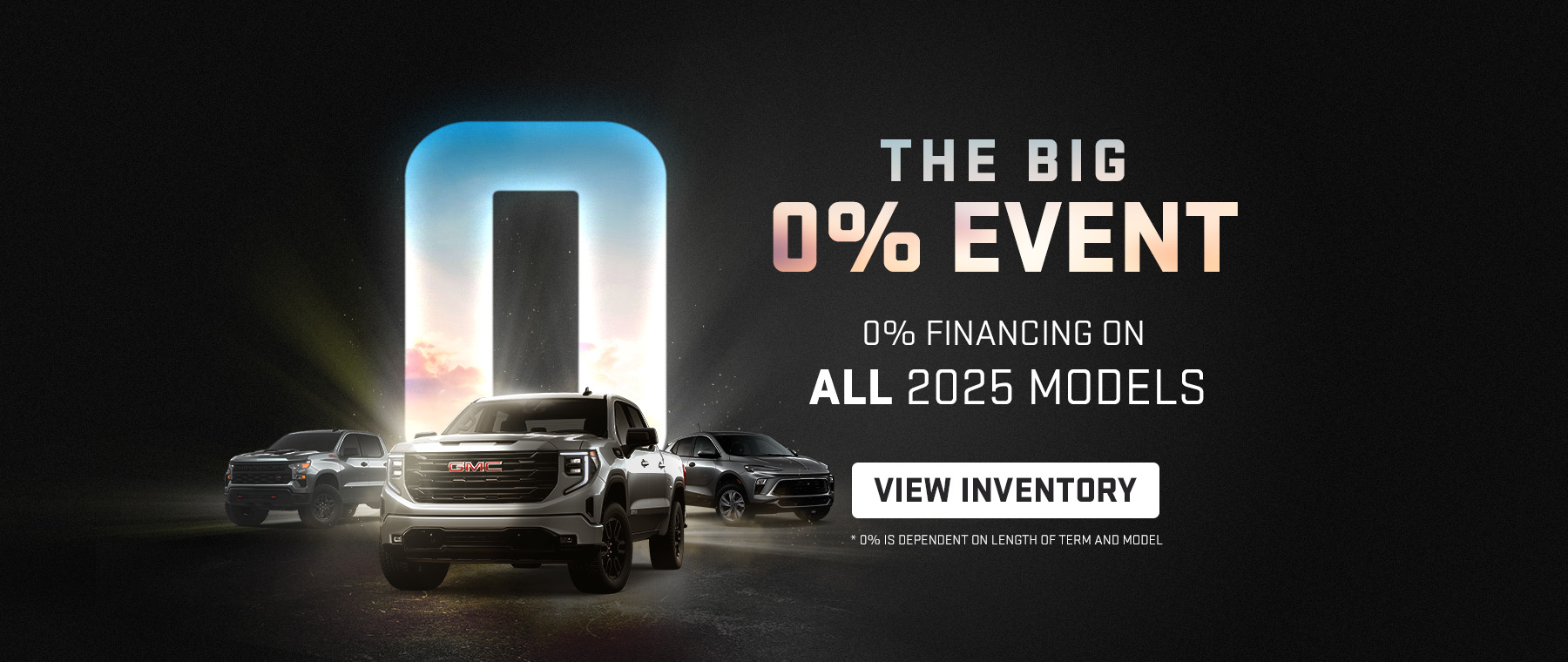Promotional banner with "View All Offers Here" text, featuring three showcased cars in a lit urban setting.
