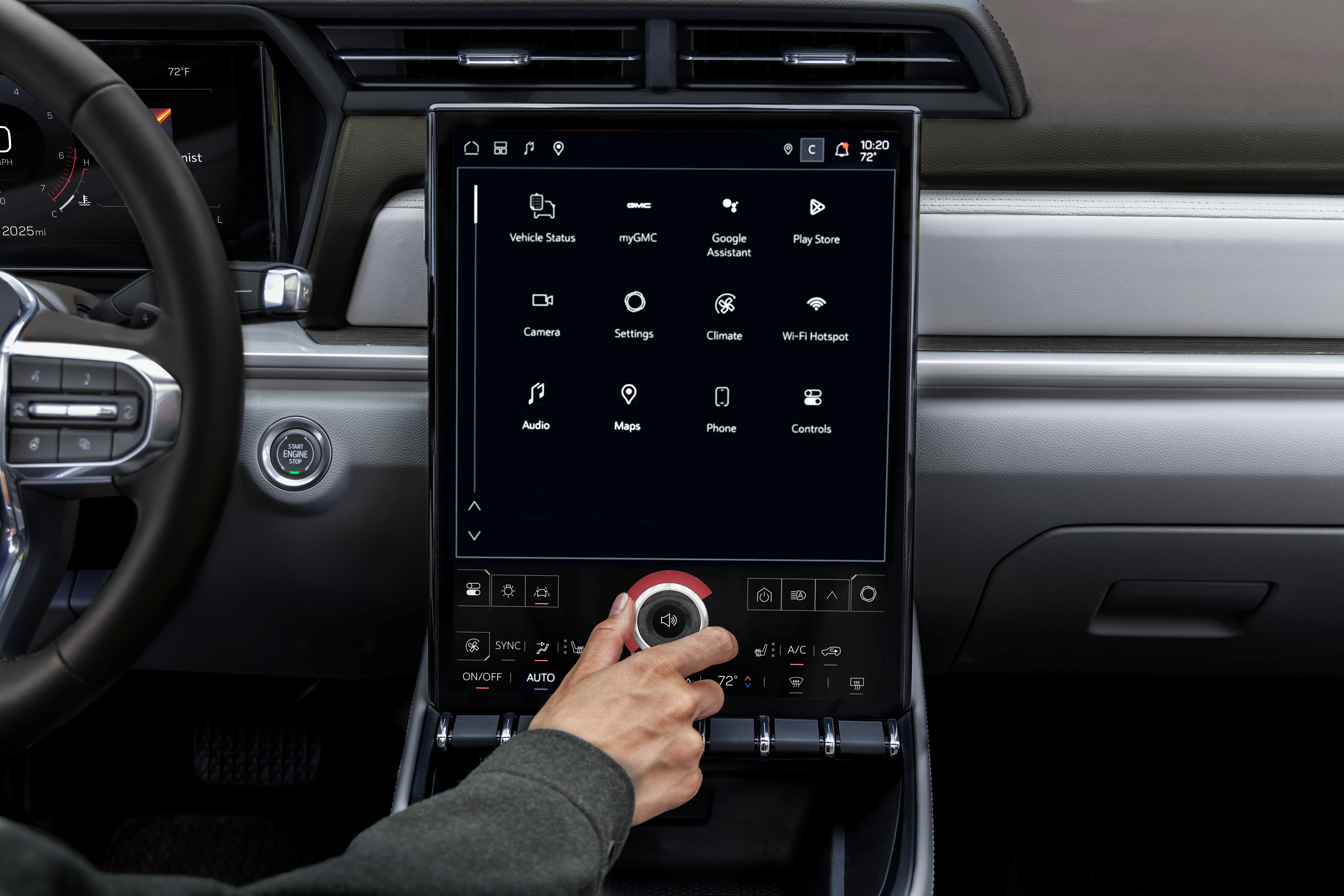 Modern car interior featuring a digital dashboard, sleek steering wheel, and plush leather seats.